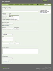 Form to add a property